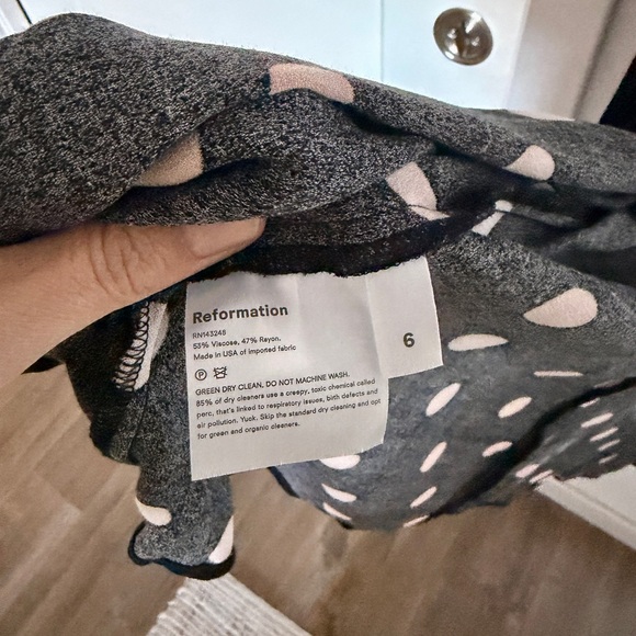 Reformation Black and Pink Polka Dot Slip Dress - Picture 5 of 5